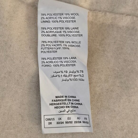 Addition Elle Reversible Open Felted Cardigan Coat | Grey & Cream | Size 2X - Picture 9 of 9